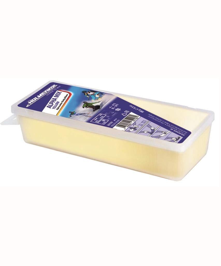 Holmenkol Alphamix Yellow Base Wax - Premium Ski Wax for Alpine Racing & Performance - Ideal for Cold, Dry Snow Conditions