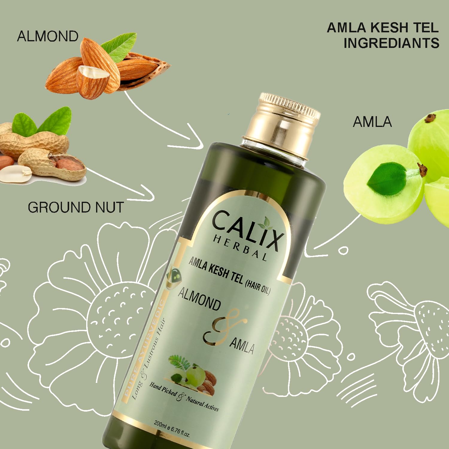 Organic Ayurvedic Amla Kesh Tel Hair Oil - Prevent Hair Loss, Stimulate Growth & Nourish Dry Hair for Men & Women | 200ml | Natural Herbal Treatment for Stronger, Healthier Hair at Home