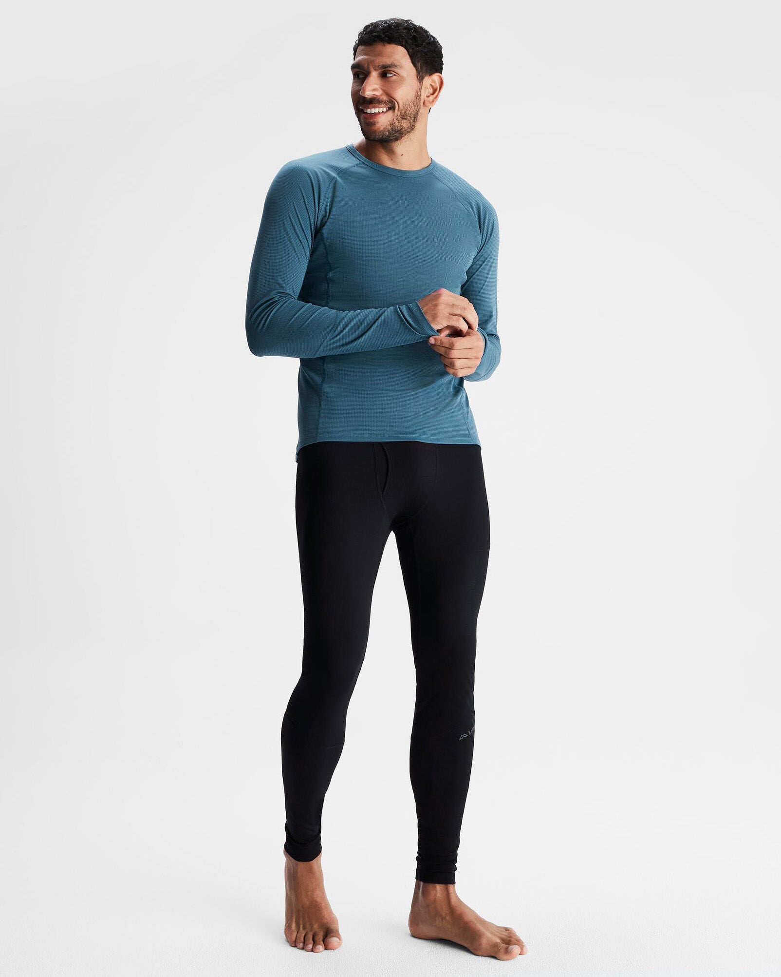 Men's KMDAction Baselayer Top - Moisture Wicking, Breathable & Odor Resistant - Steel Blue - Perfect for Running, Hiking & Outdoor Workouts