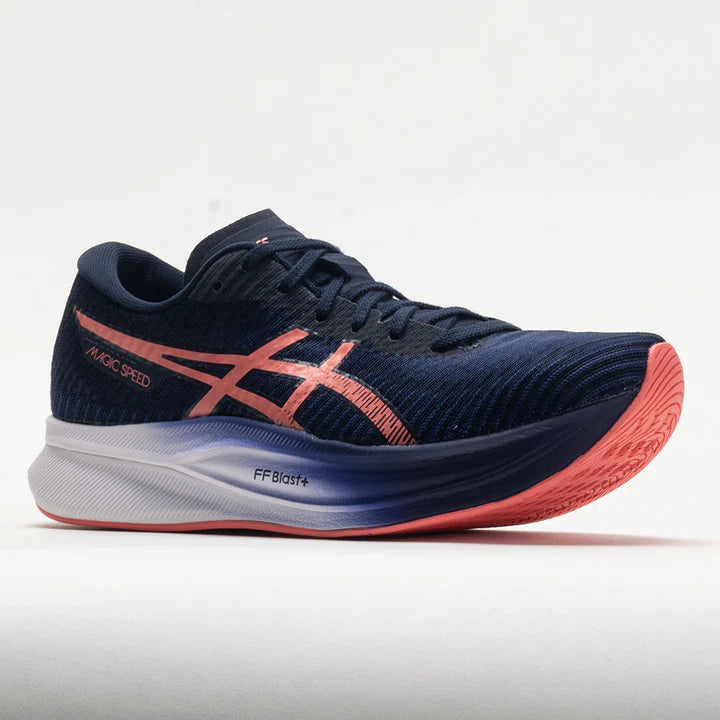 ASICS Women's MAGIC SPEED 2 Running Shoes - Lightweight & Responsive for Training & Racing - Indigo Blue/Papaya Color - Perfect for Marathon, Jogging & Gym Workouts