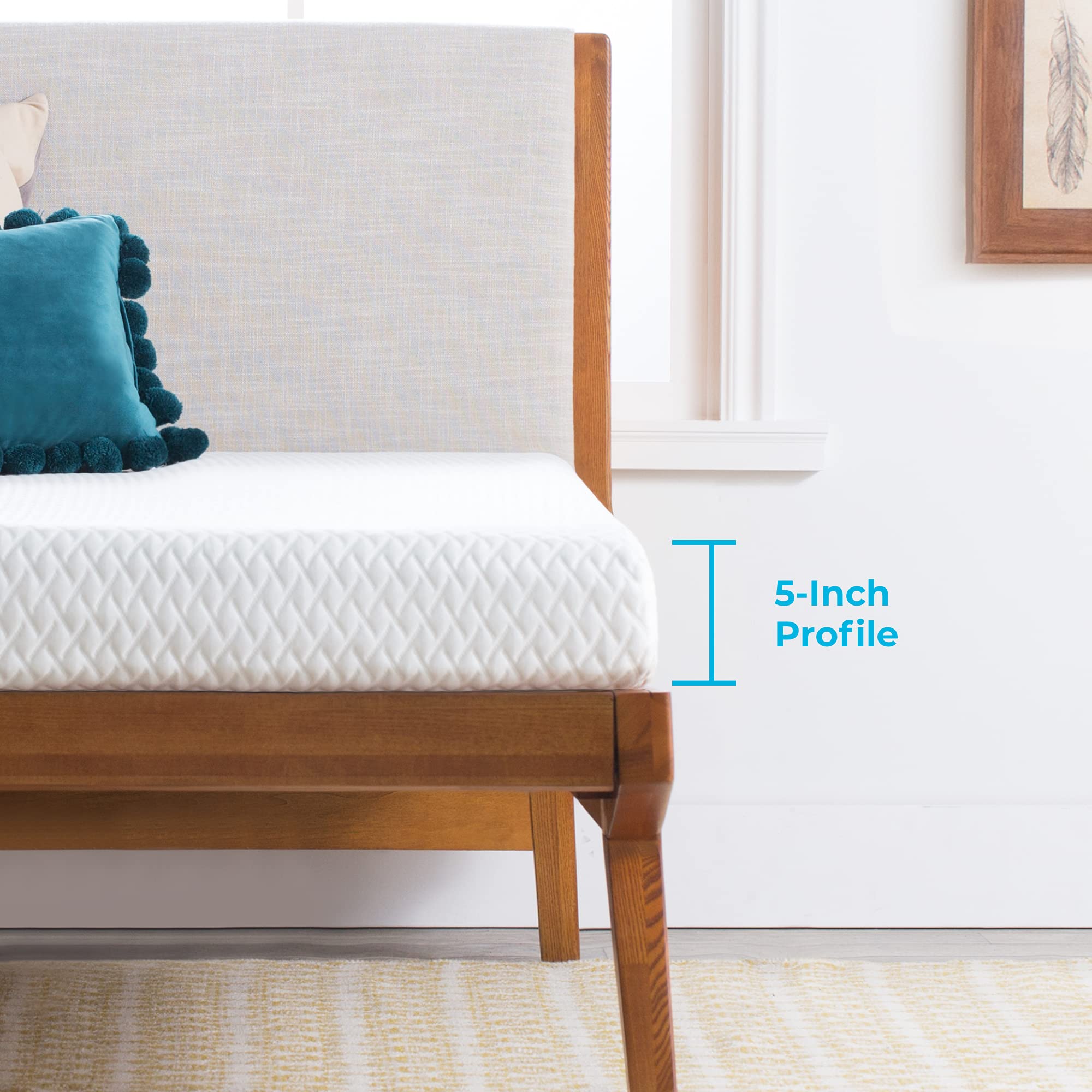 Linenspa 5 Inch Gel Memory Foam Mattress - Firm Support, Low Profile, Full Size Bed Mattress for Back Pain Relief & Pressure Point Relief | Perfect for Guest Rooms, Dorm Rooms & Small Spaces