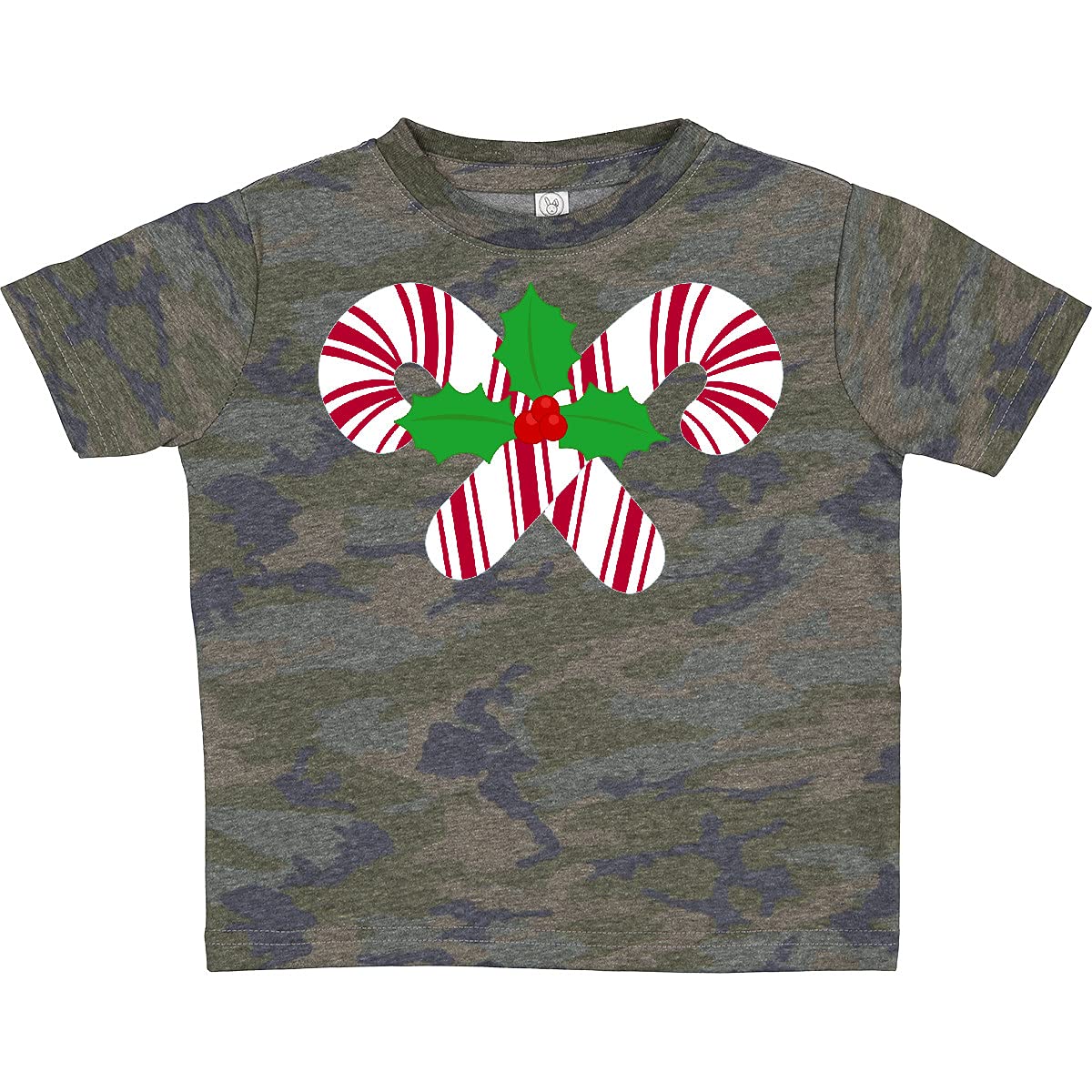 Inktastic Candy Canes and Holly Christmas Toddler T-Shirt - Festive Holiday Outfit for Baby Boys & Girls - Perfect for Family Photos, Christmas Parties & Gift Giving