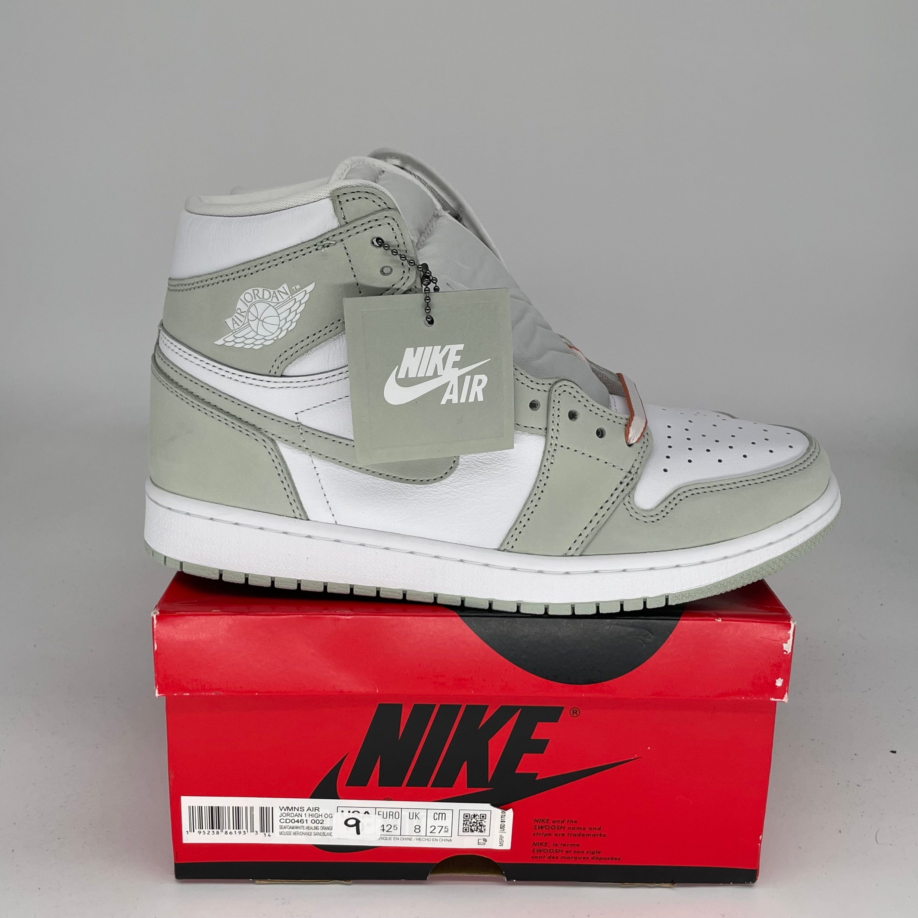 AIR JORDAN 1 SEAFOAM Women's Sneakers Size 9/10.5W - CD0461-002 | Retro Basketball Shoes for Women, Fashion Streetwear & Casual Wear