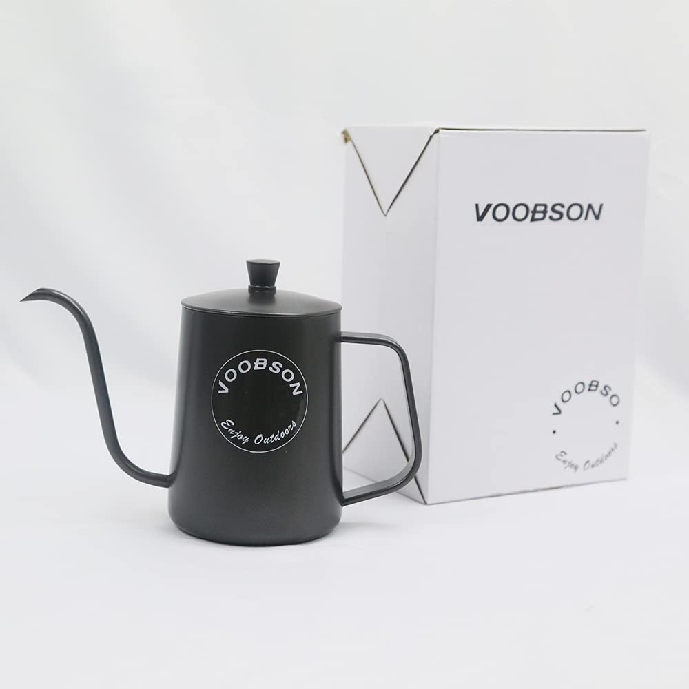 Premium Stainless Steel Gooseneck Pour Over Coffee Kettle - 350ml Stovetop Teapot for Precise Brewing, Ideal for Chemex, V60 & French Press - Perfect Home Barista Gift (Black)