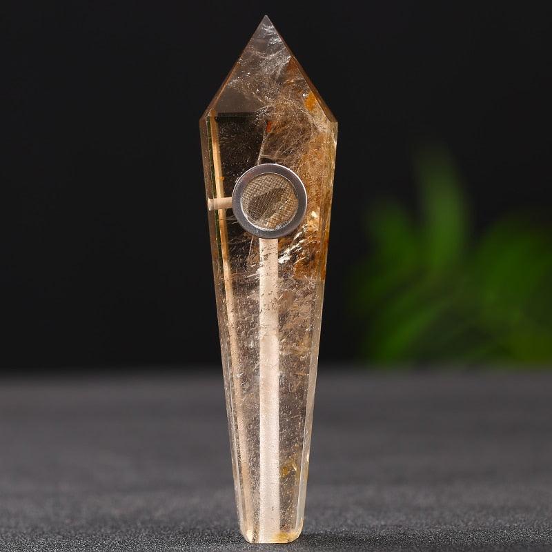 Natural Amethyst Reiki Healing Pipe | Smooth Crystal Stone Smoking Pipe for Meditation & Relaxation | Portable Spiritual Accessory for Energy Cleansing & Stress Relief