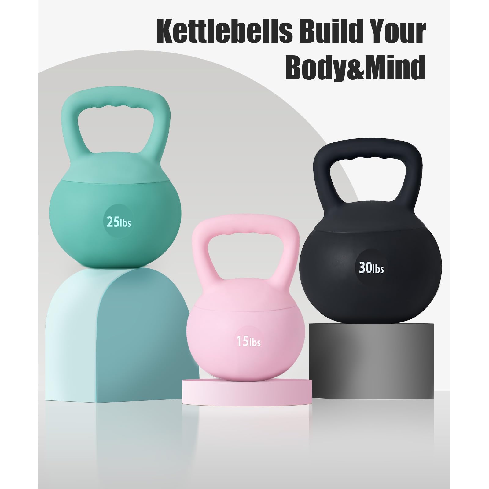 SogesPower Soft Kettlebells - Iron Sand Filled Weights for Strength Training, Shock-Proof Design with Wide-Grip Handle - Home Gym Fitness Equipment for Women, Men & Kids - Perfect for Indoor Workouts, CrossFit, Yoga & Family Exercise