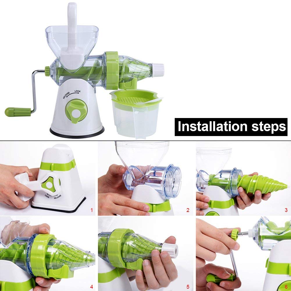 Premium Manual Citrus Press Juicer - Handheld Orange Squeezer for Fresh Juice - Perfect for Lemons, Oranges & Grapefruits - Also Works for Wheatgrass, Celery & Leafy Greens - Ideal for Home Kitchen, Camping & Healthy Lifestyle