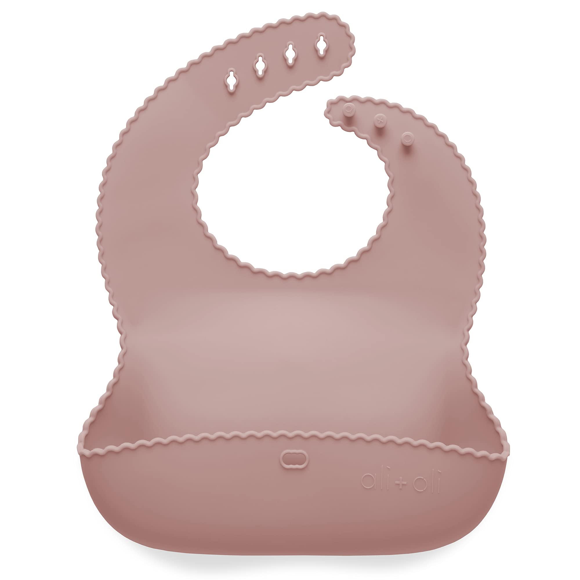 Ali+Oli Silicone Baby Bib - Waterproof Adjustable Feeding Bib for Babies & Toddlers, BPA-Free Food-Grade Silicone with Deep Food Catcher Pocket - Perfect for Messy Meals, Baby-Led Weaning & On-the-Go Feeding