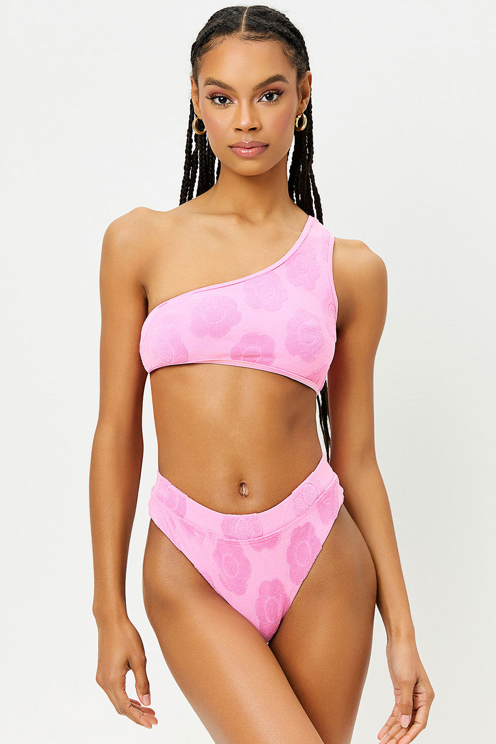 Bea Floral Terry Bikini Bottom - Soft Stretchy Swimwear for Women | Flowerchild Design | Perfect for Beach, Pool & Summer Vacations