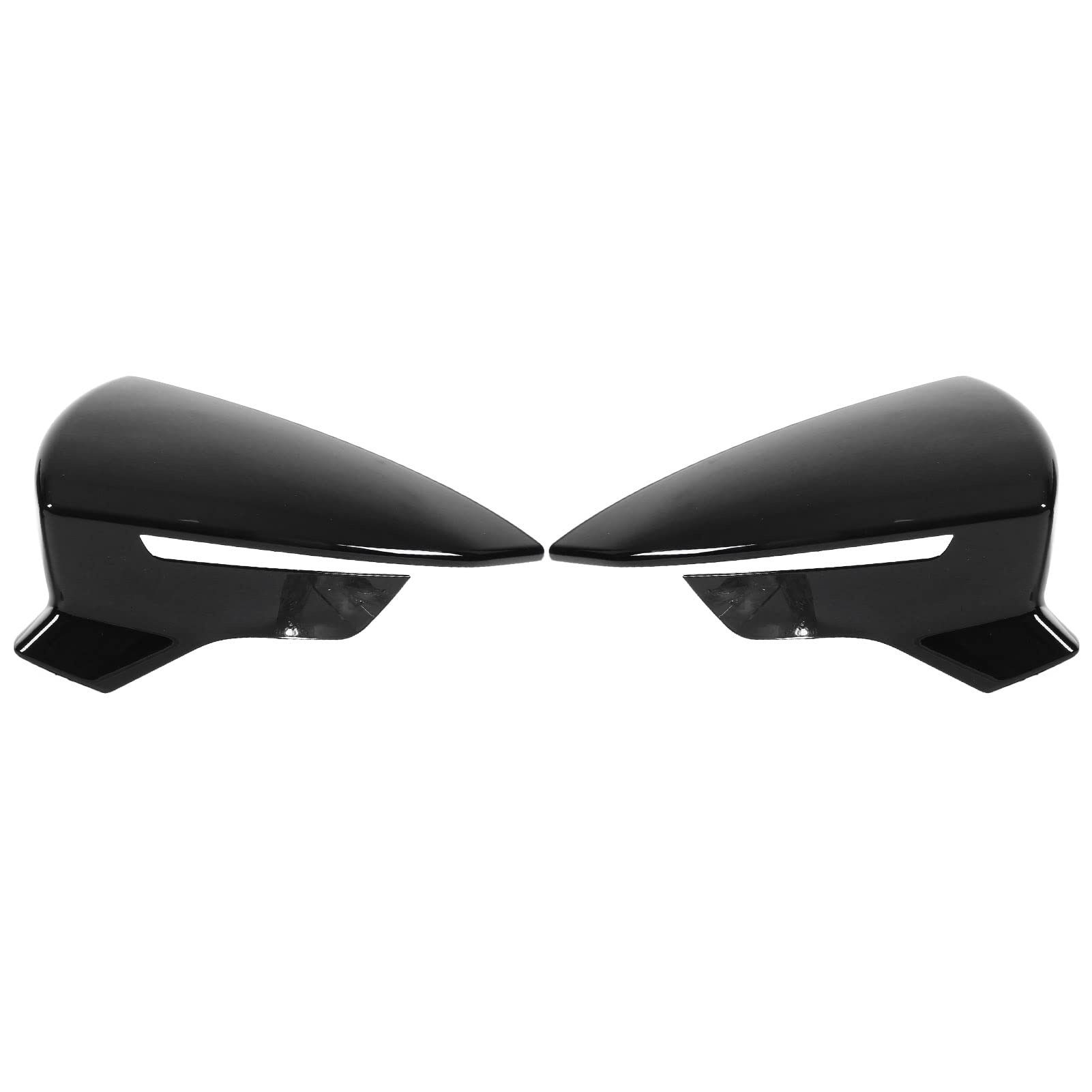 Bright Black Pair Rearview Mirror Cover Replacement for SEAT Leon Mk3 5F ST FR Cupra 2013-2019 - Left & Right Side Wing Mirror Covers - Durable Exterior Car Accessories for Enhanced Style and Protection