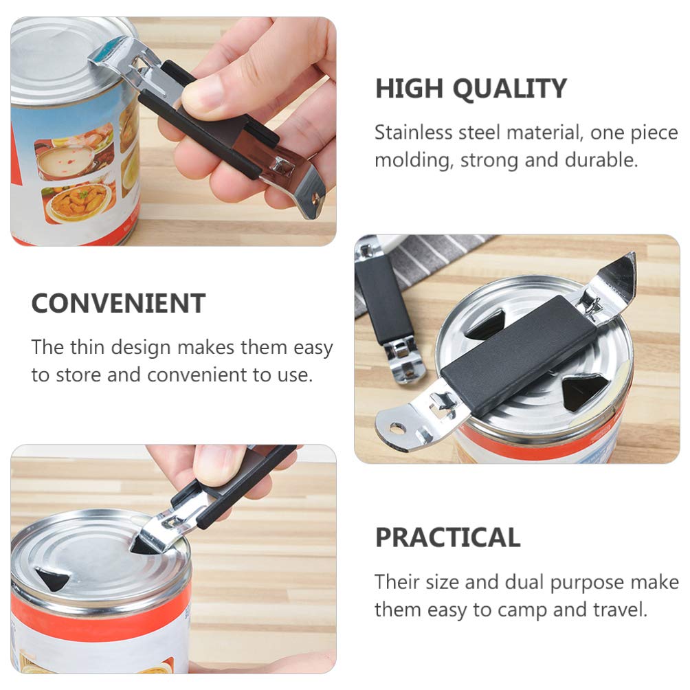 Hemoton 4-Pack Metal Bottle Opener Set - Manual Beer & Can Opener with Lid Remover for Beer Bottles, Soda Cans, Food Cans - Perfect for Parties, BBQs, Camping & Home Use
