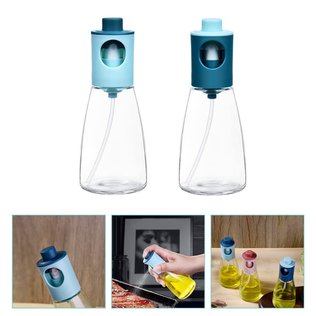 LIFKOME 2-Pack Olive Oil Spray Bottles - BPA-Free Oil Dispenser for Cooking, Roasting, BBQ & Baking | Perfect for Kitchen, Grilling & Salad Dressing (PP/Glass)