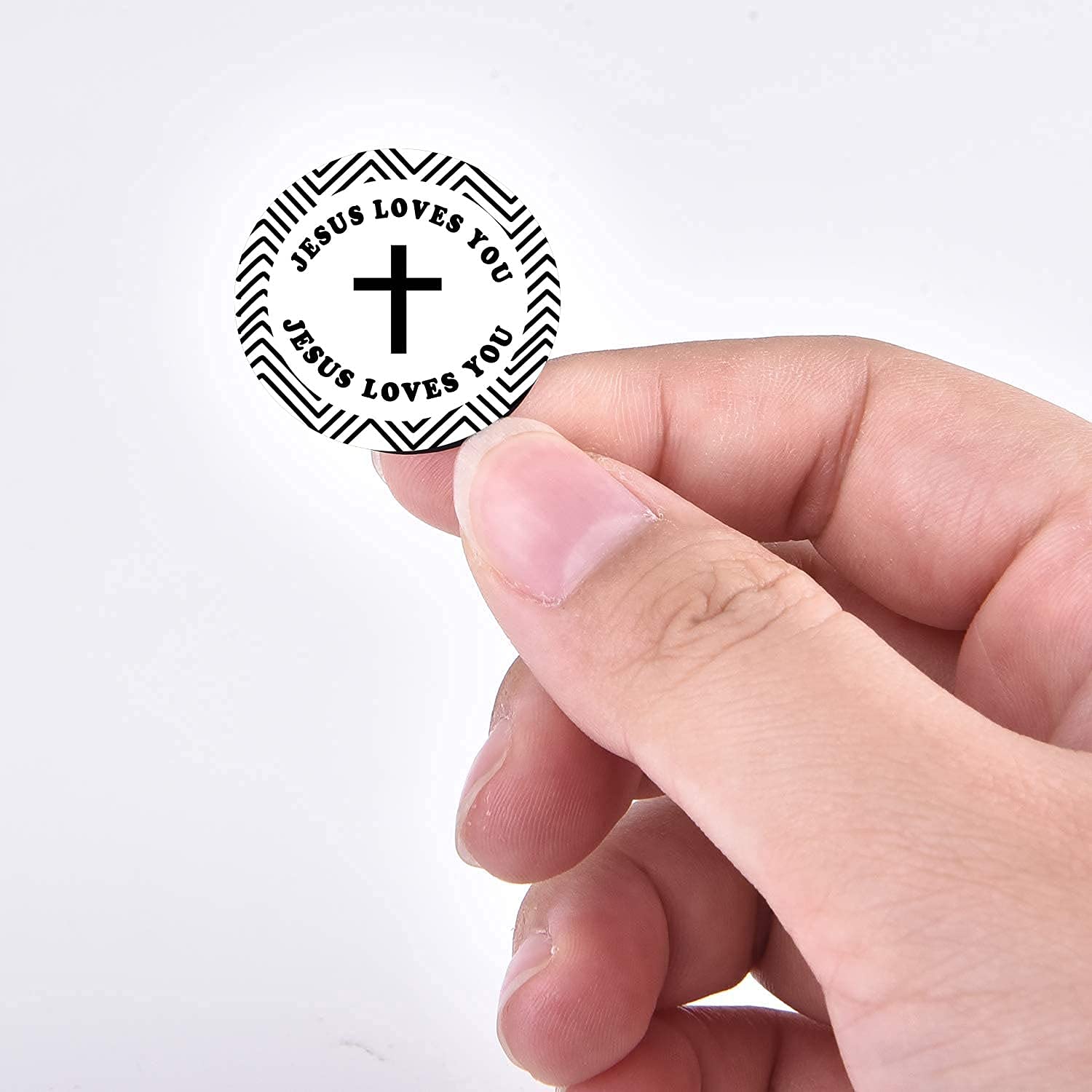 500 Pcs Christian Stickers - Jesus Loves You Religious Stickers with Cross Design for Baptism, Confirmation & First Communion | Faith Decals for Gifts, Bibles, Journals & Water Bottles | 1.5 Inch Inspirational Labels