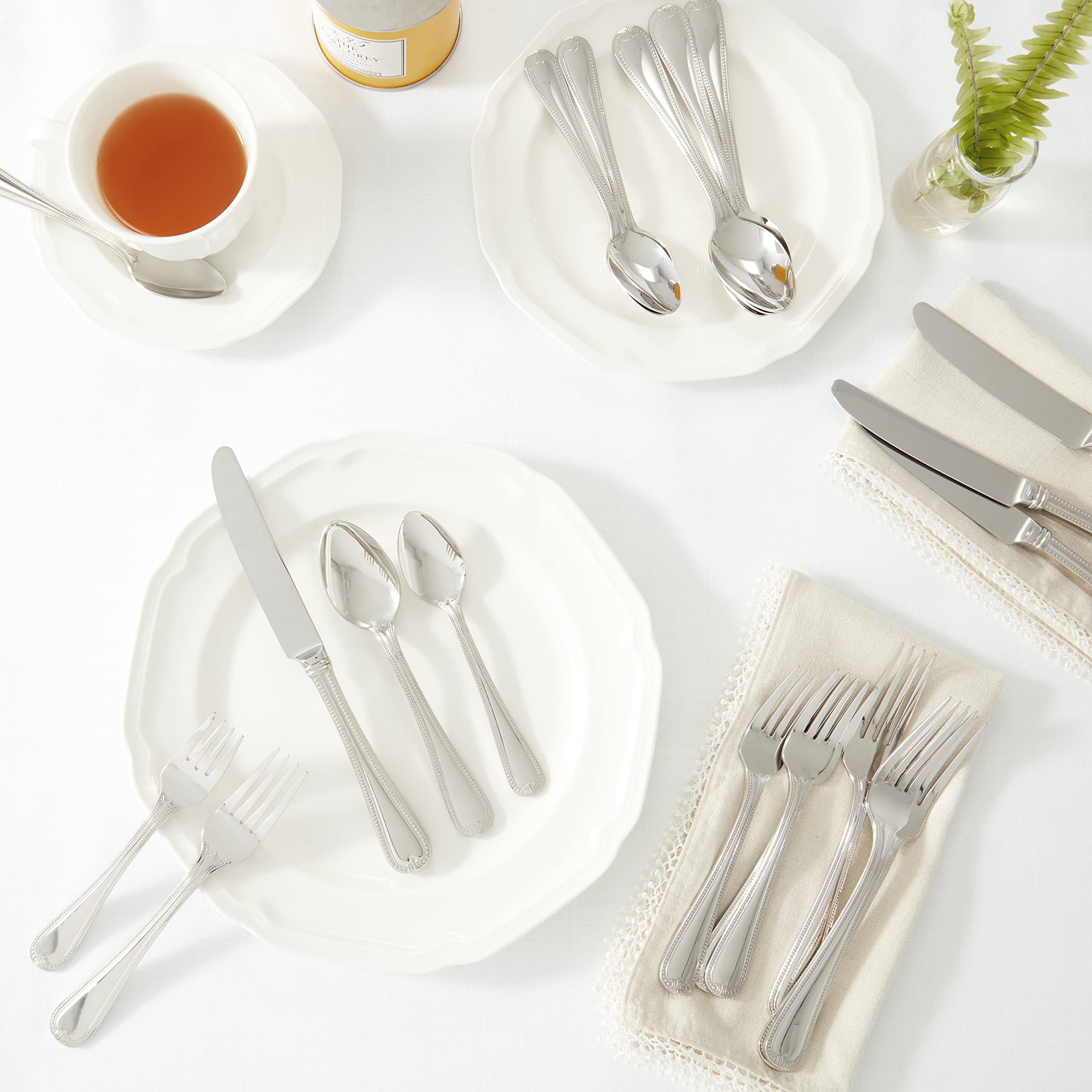 Lenox 863543 Vintage Jewel 20-Piece Flatware Set - Elegant Stainless Steel Cutlery for Formal Dining, Dinner Parties & Wedding Gifts