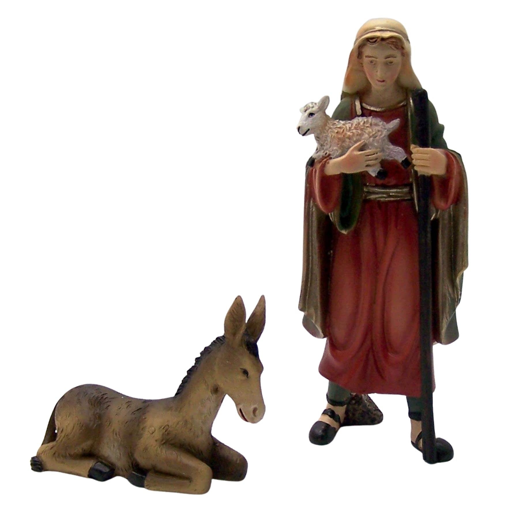 6 Piece Roman Nativity Set with Stable, Shepherd & Donkey - Perfect for Christmas Decorations, Home Nativity Displays & Holiday Gift Giving