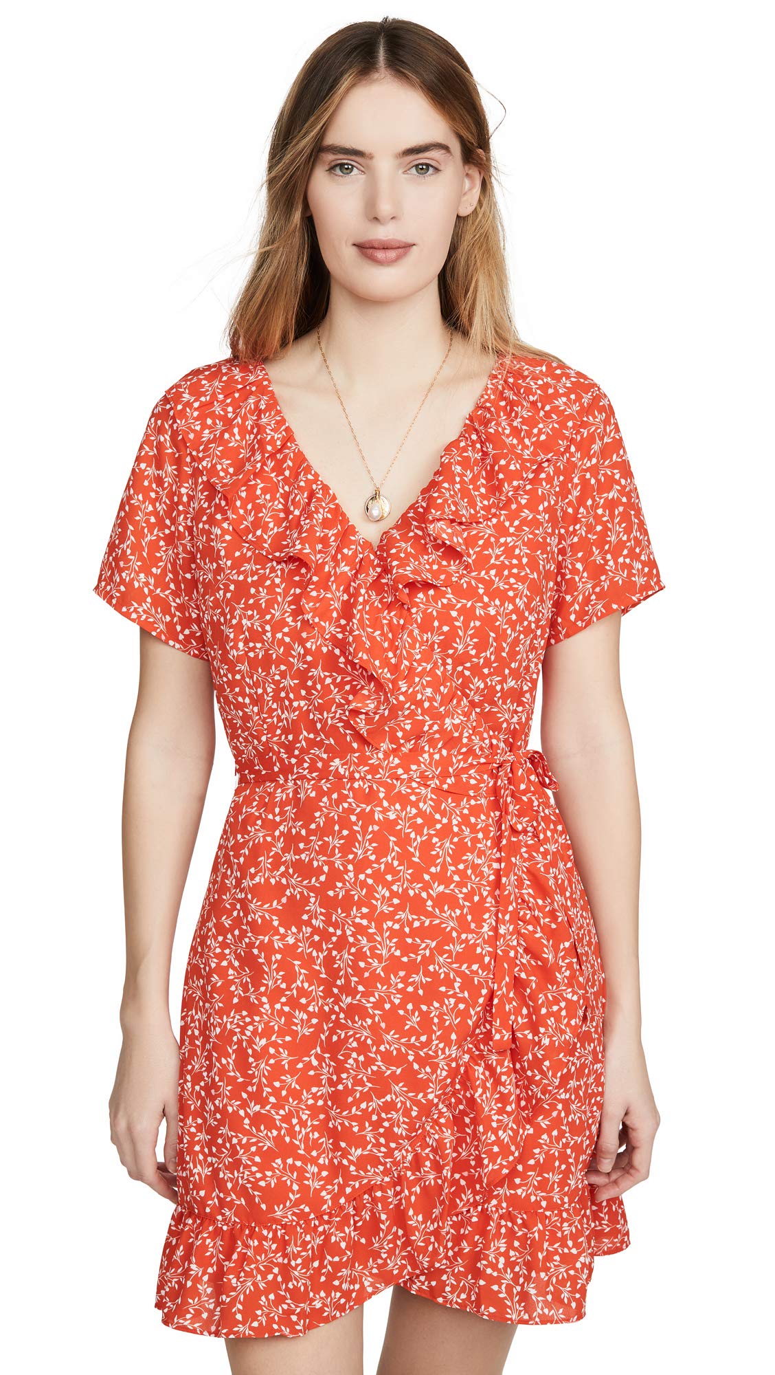 Cupcakes & Cashmere Women's Kiley CDC Wrap Dress with Ruffles - Floral Print Summer Dress for Casual Outings & Date Nights