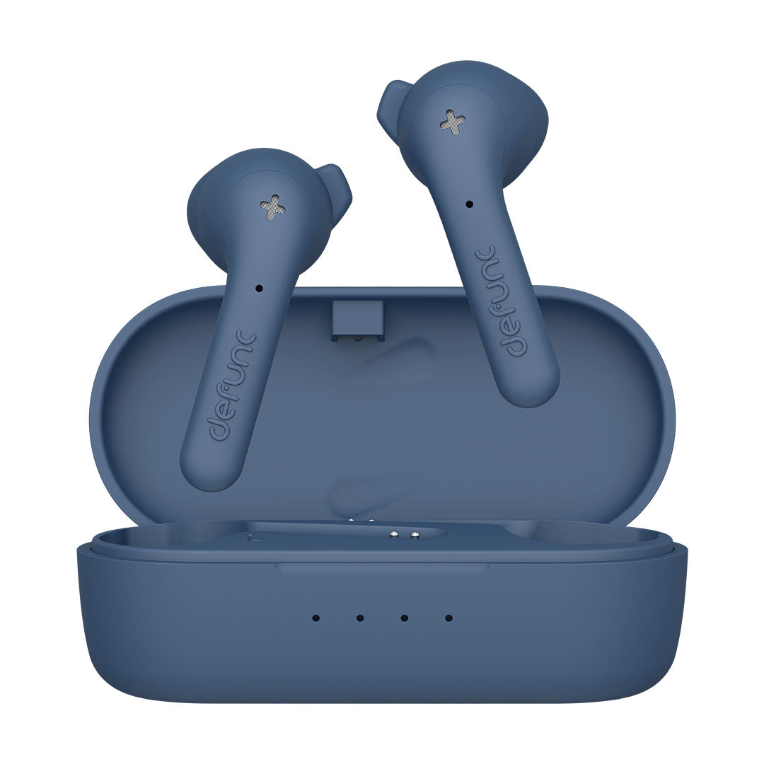 Defunc True Basic True Wireless Earbuds Bluetooth Headphones with Mic - Blue | for Gym, Running, Workouts & Travel