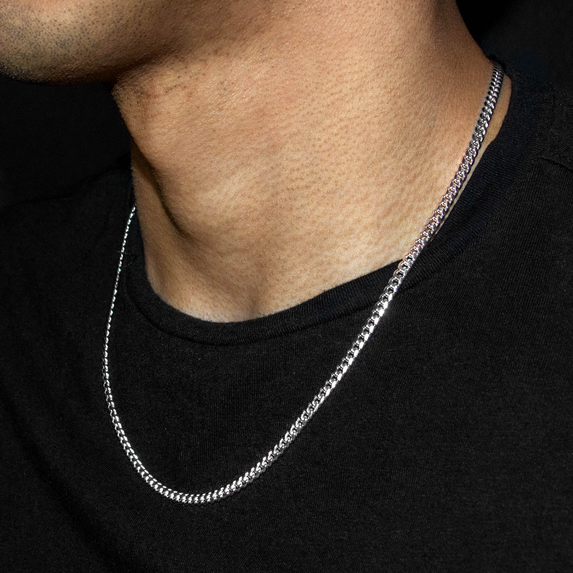 10K White Gold Miami Cuban Link Chain Necklace - 4mm Thick Durable Men's Jewelry for Everyday Wear & Special Occasions