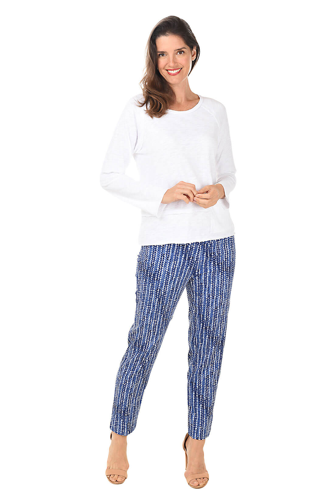 Twilight Sky Women's Pull-On Ankle Pants - Stretchy Comfort Pants for Work, Travel & Lounge - Soft Casual Trousers with Elastic Waistband