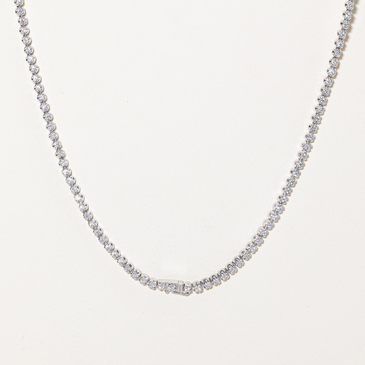 5.00ctw Diamond Tennis Necklace - 17 Inch Sterling Silver Chain | Elegant Jewelry for Women | Perfect for Weddings, Parties & Special Occasions