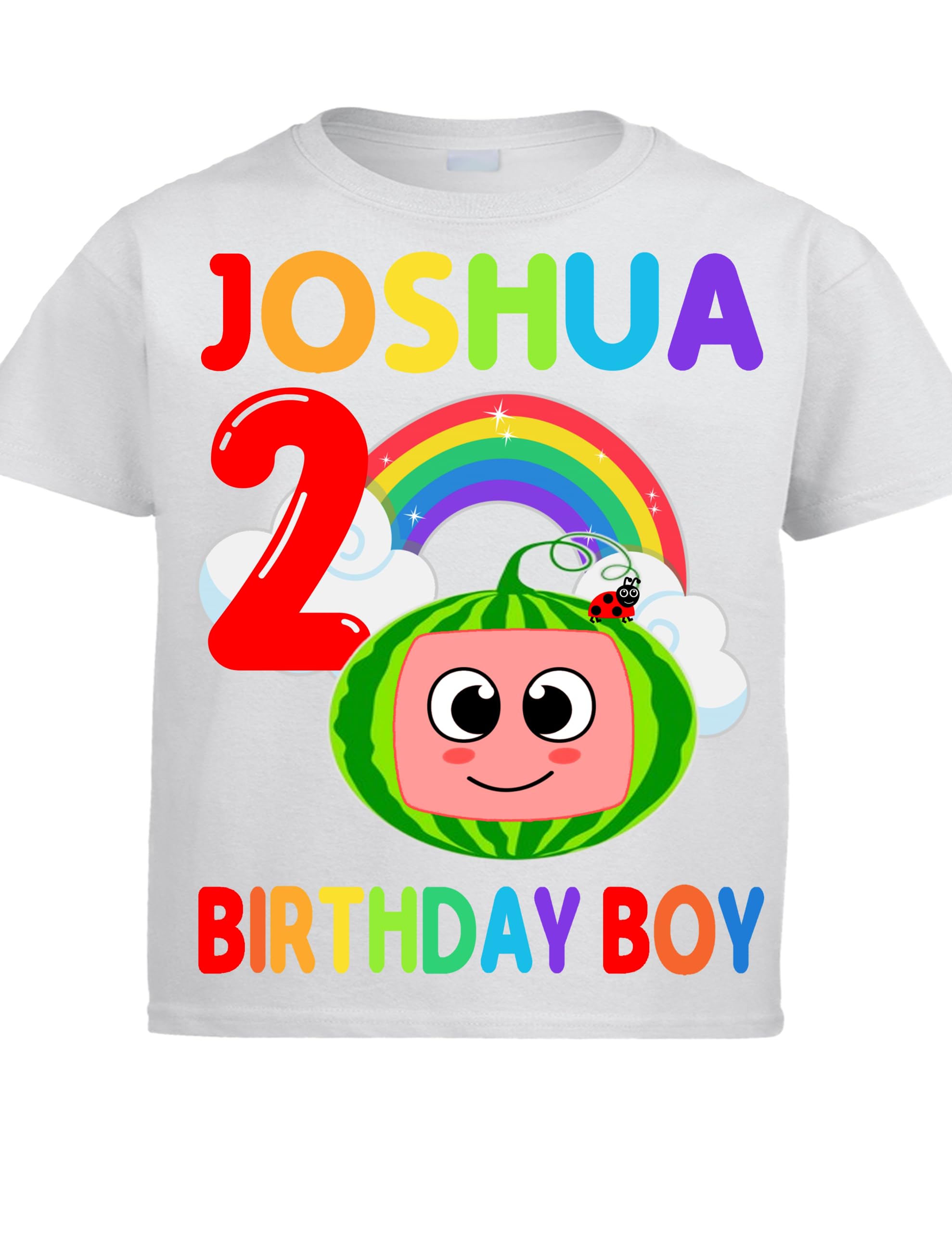 Custom Birthday Shirt - Personalized Melon Design with Any Name & Age - Family Matching Outfits - Birthday Boy/Girl Gift - Perfect for Birthday Parties, Family Photos & Celebrations
