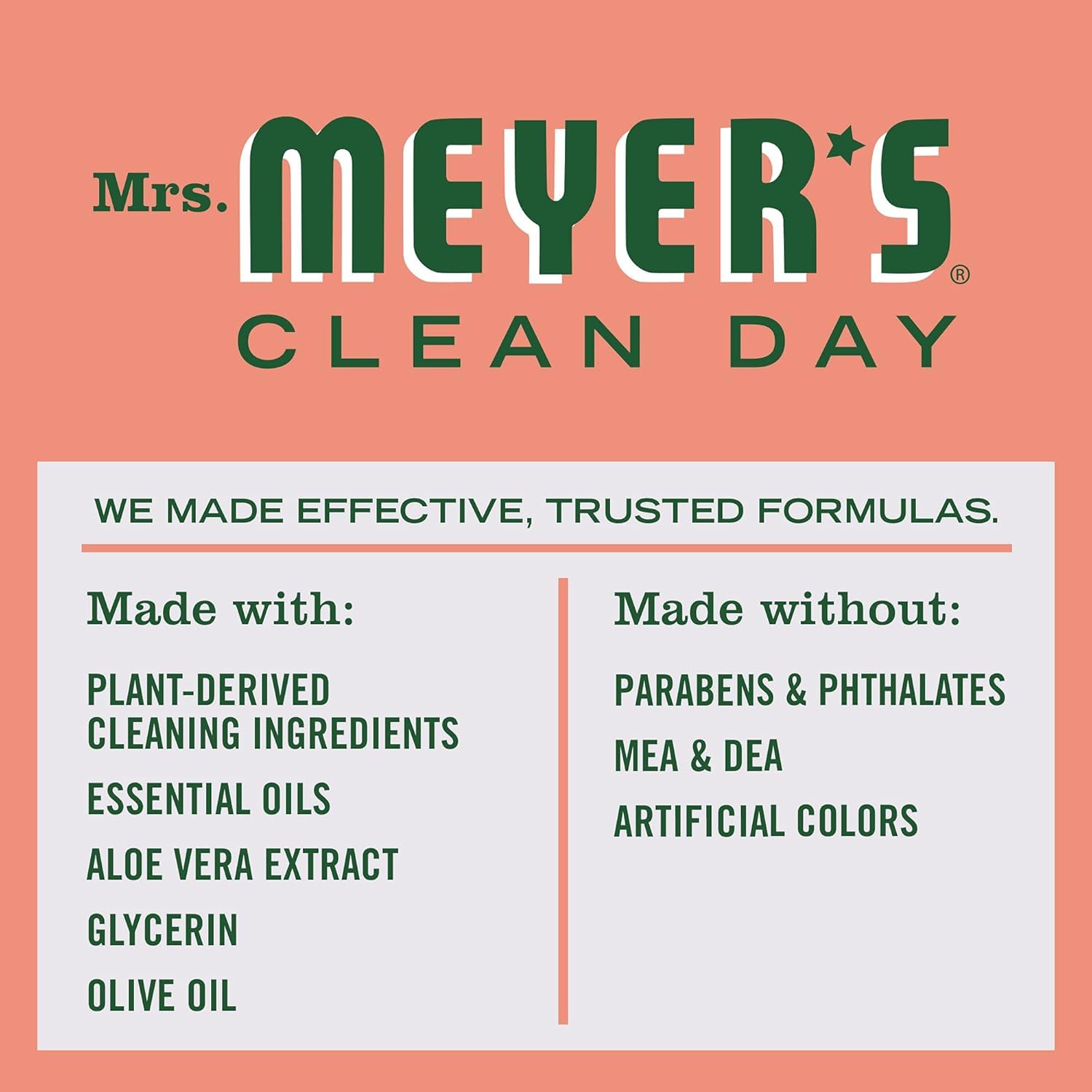 Mrs. Meyer's Clean Day Hand Soap Refill - 33 fl oz, Geranium Scent, Essential Oils & Biodegradable Formula - Ideal for Kitchen, Bathroom & Eco-Friendly Home Cleaning