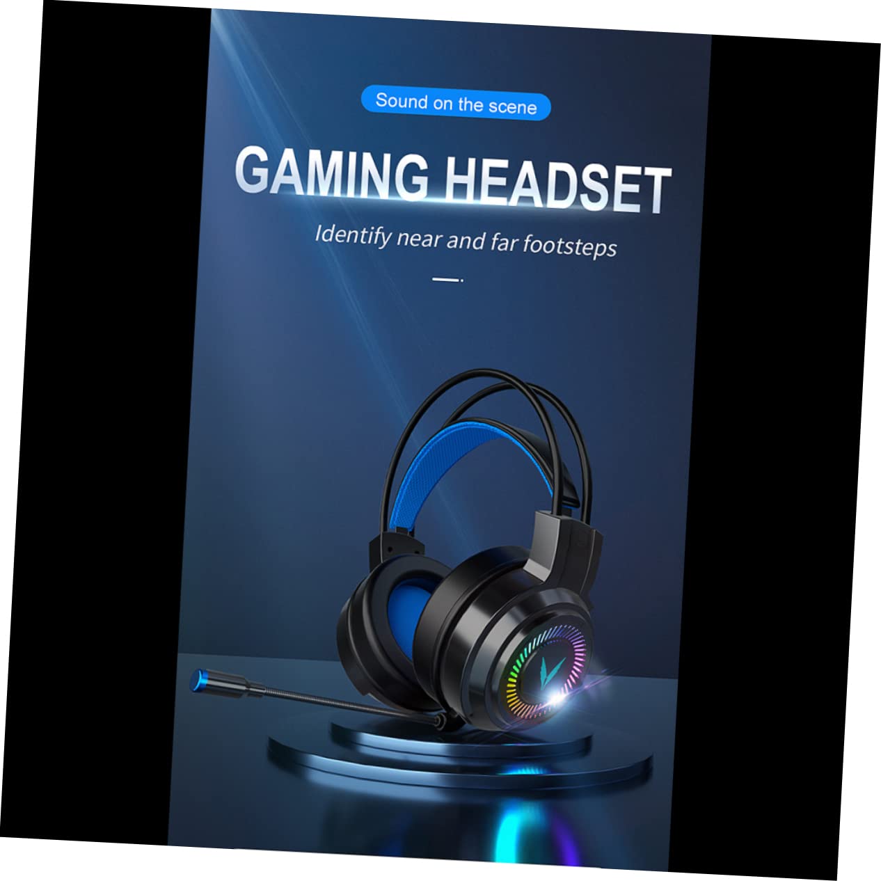HOMOCONO Gaming Headset with LED Lights - Comfortable Memory Foam Ear Pads, Noise Cancelling Mic & 7.1 Surround Sound for PC, PS4, Xbox - Perfect for Gaming, Streaming & Online Classes
