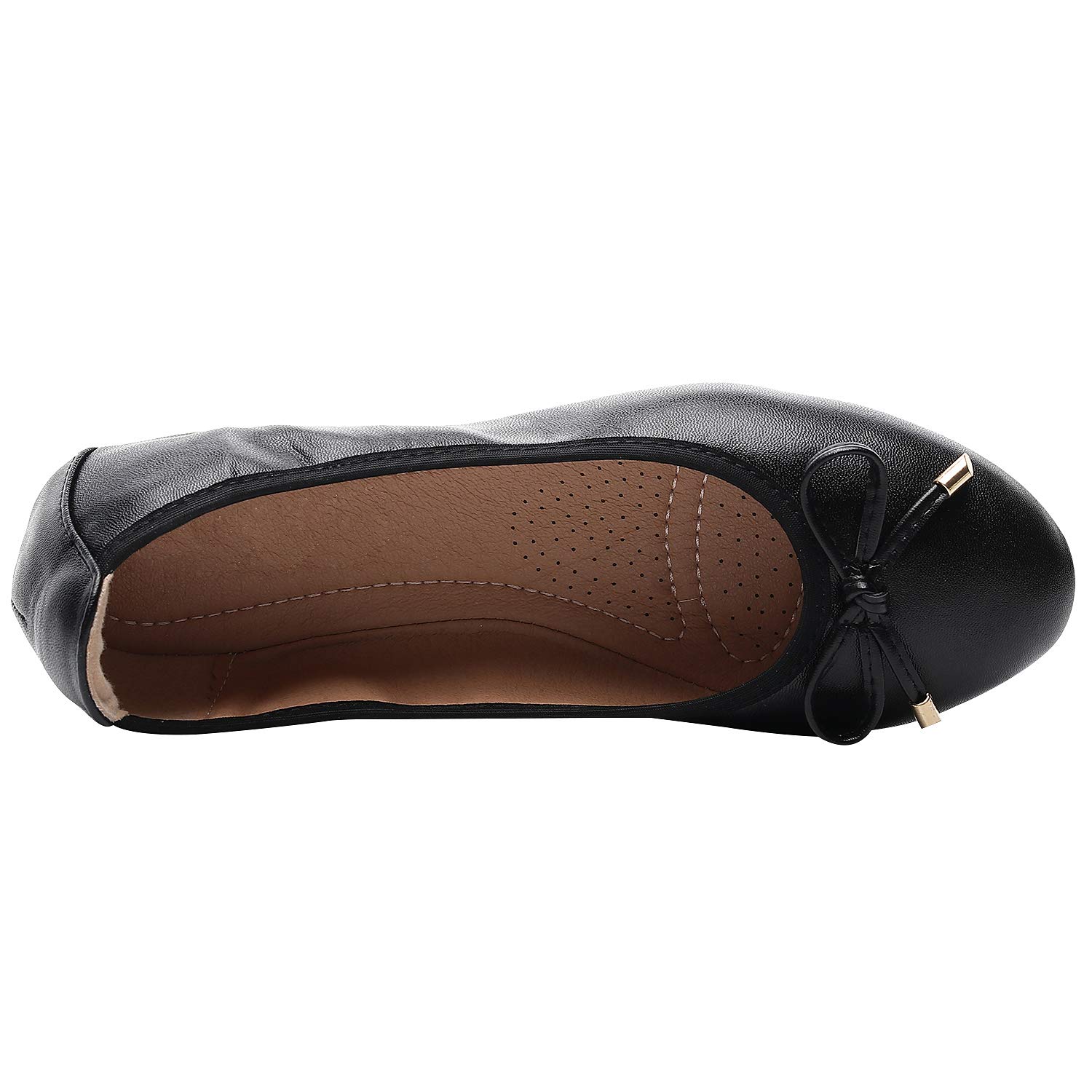 Rismart Women's Ballet Flats - Elegant Slip-On Bowknot Dance Shoes with Soft Sole for Ballroom, Wedding, and Casual Wear