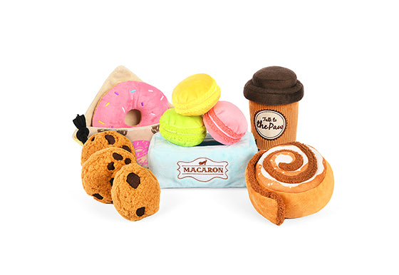 P.L.A.Y. Pup Cup Cafe Squeaky Plush Dog Toys Bundle - Cute & Durable Interactive Puppy Chew Toys for Small & Medium Dogs - Perfect for Indoor Play, Training Rewards & Cuddling Companionship