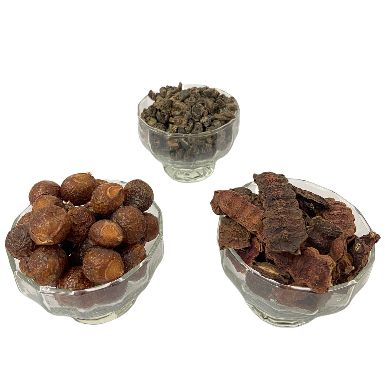 Organic Whole Dried Shikakai, Amla & Reetha Mix - 100% Natural Hair Wash Powder (300g Pack of 3) for Shine & Growth - Perfect for DIY Ayurvedic Hair Care at Home