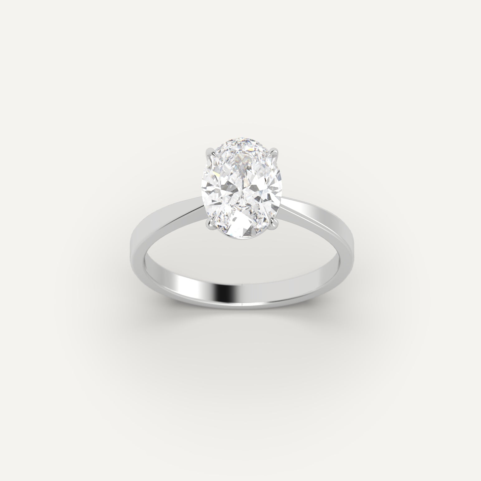 2 Carat Oval Cut Diamond Engagement Ring for Women - 14K White Gold Solitaire Wedding Band - Perfect for Proposals, Anniversaries & Special Occasions