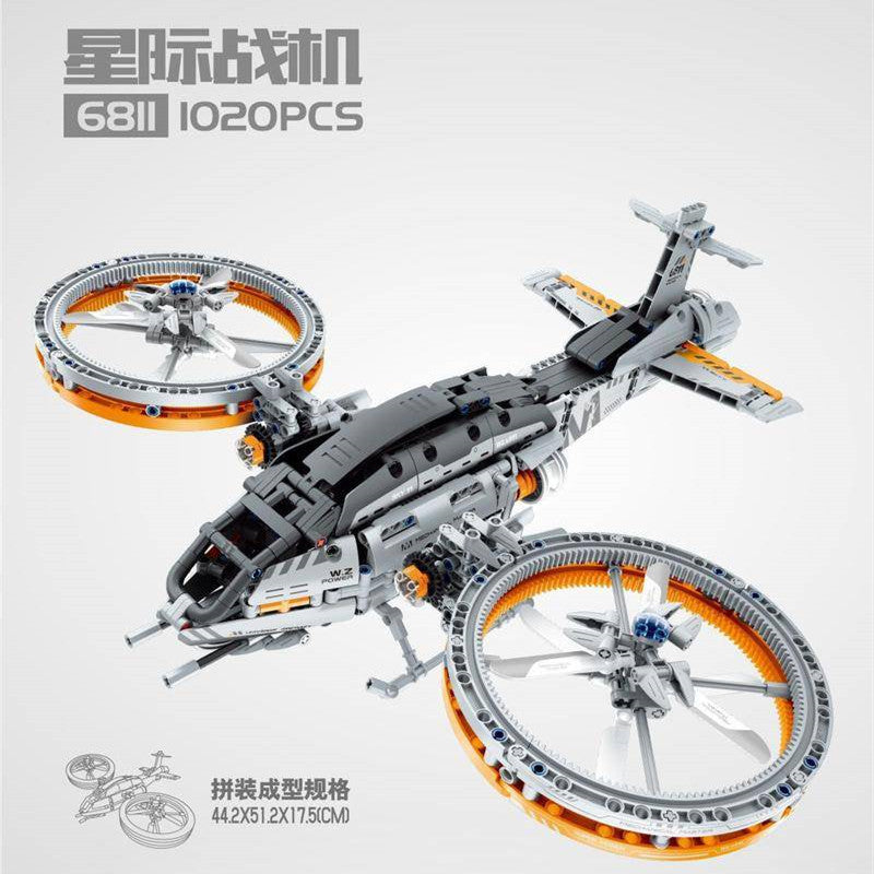 IM MASTER 6811 Starfighter Building Blocks Set - 1020PCS DIY Model Kit for Adults & Teens - Perfect for Collectors, Gifts, and Space-Themed Room Decor