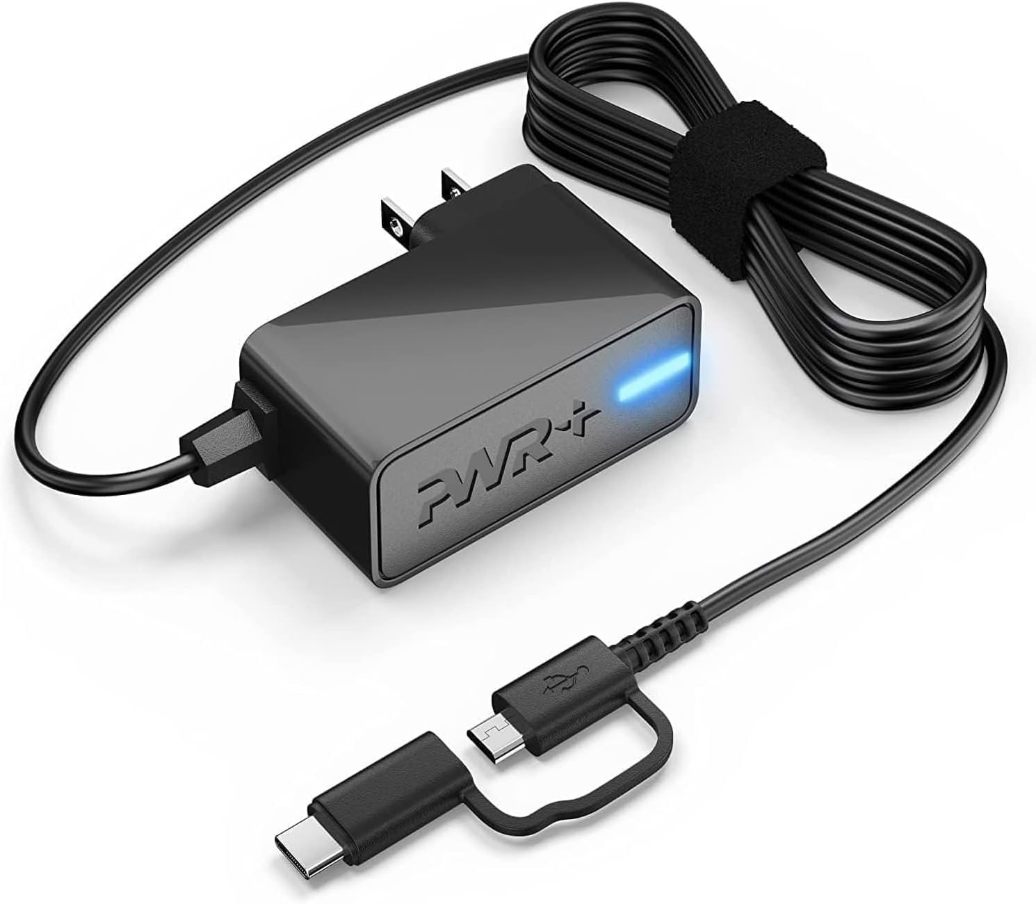 Pwr+ AC Adapter for Electric Cordless Drill & Screwdriver - UL Listed Fast Charger with Extra Long Cord, USB-C & Micro-USB Ports | Compatible with HARDELL, Blue Ridge Tools, HOTO, Hi-Spec | Perfect for Home DIY Projects, Workshop Repairs & Professional Tool Charging