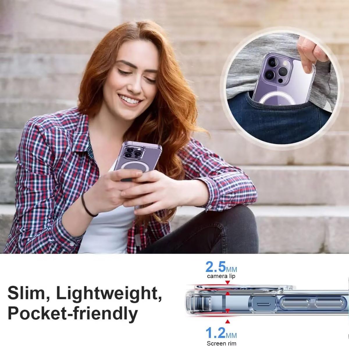Clear Magnetic Case for iPhone 11 Pro Max | Military-Grade Protection | MagSafe Compatible | Anti-Yellow Hard Back & Shock-Absorbing Corners | Perfect for Outdoor Activities, Work & Travel