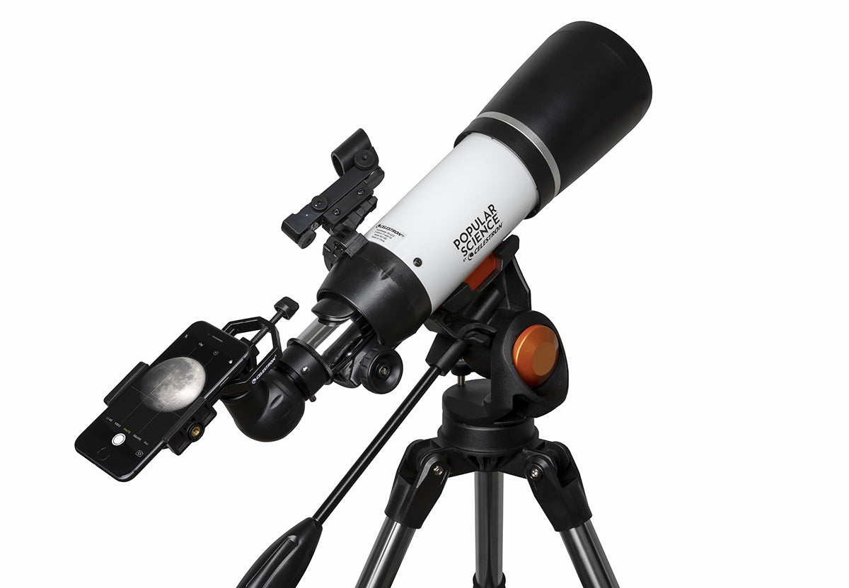 Celestron AstroMaster 80AZS Telescope with Smartphone Adapter & Bluetooth Remote - Best Astronomy Telescope for Stargazing, Moon Observation & Astrophotography (Perfect for Beginners & Hobbyists)