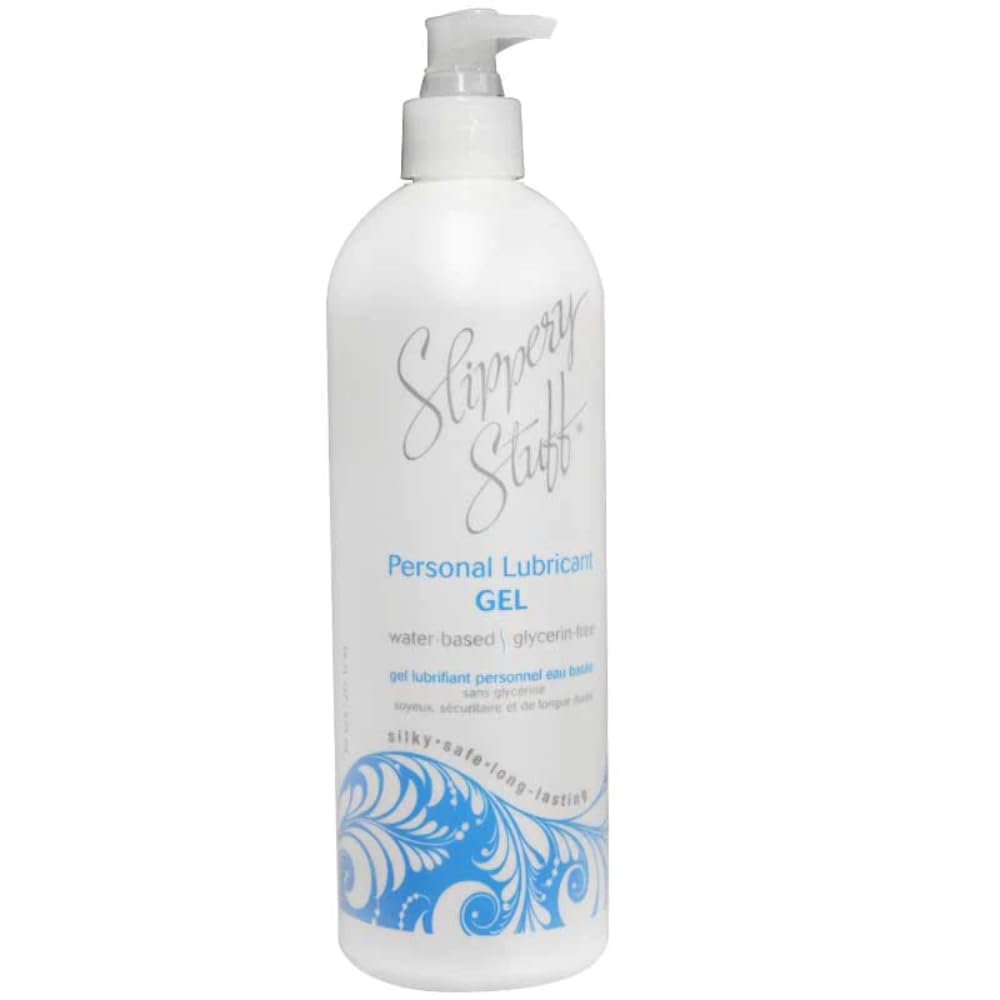 Slippery Stuff Personal Lubricant Gel - 16 oz, Clear, Unscented, Water-Based (1 Count) | Long-Lasting & Hypoallergenic for Intimate Use & Massage