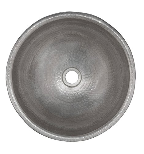 MP Metropoli Hammered Nickel Bathroom Sink - Vintage Style Drop-in Vessel Sink for Modern & Farmhouse Bathrooms - Perfect for Powder Rooms, Guest Baths & Vanity Makeovers
