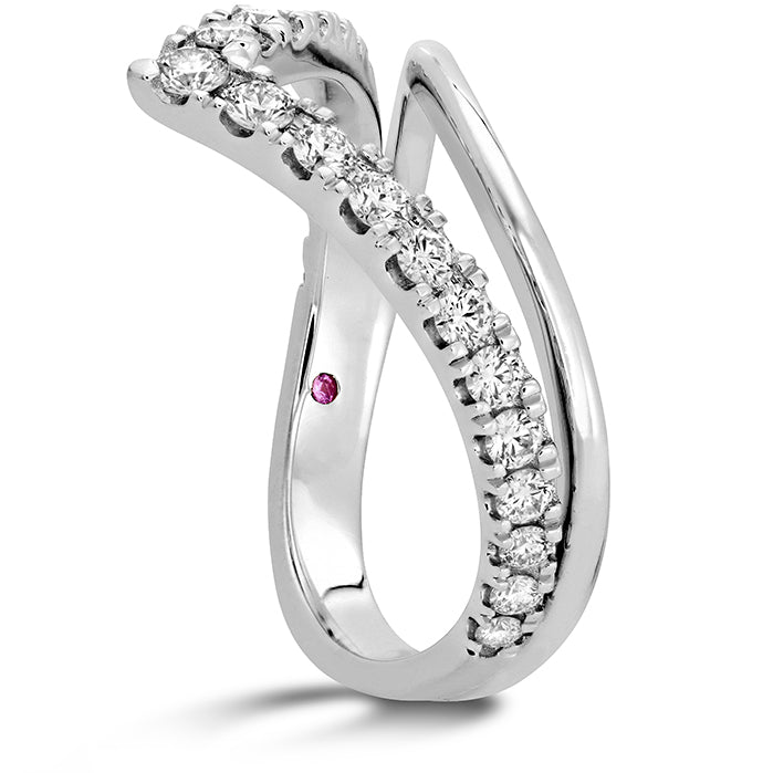 Hearts On Fire Harley Silhouette Diamond Band Ring for Women - 14K White Gold Wedding Anniversary Gift - Perfect for Bridal Jewelry & Special Occasions
