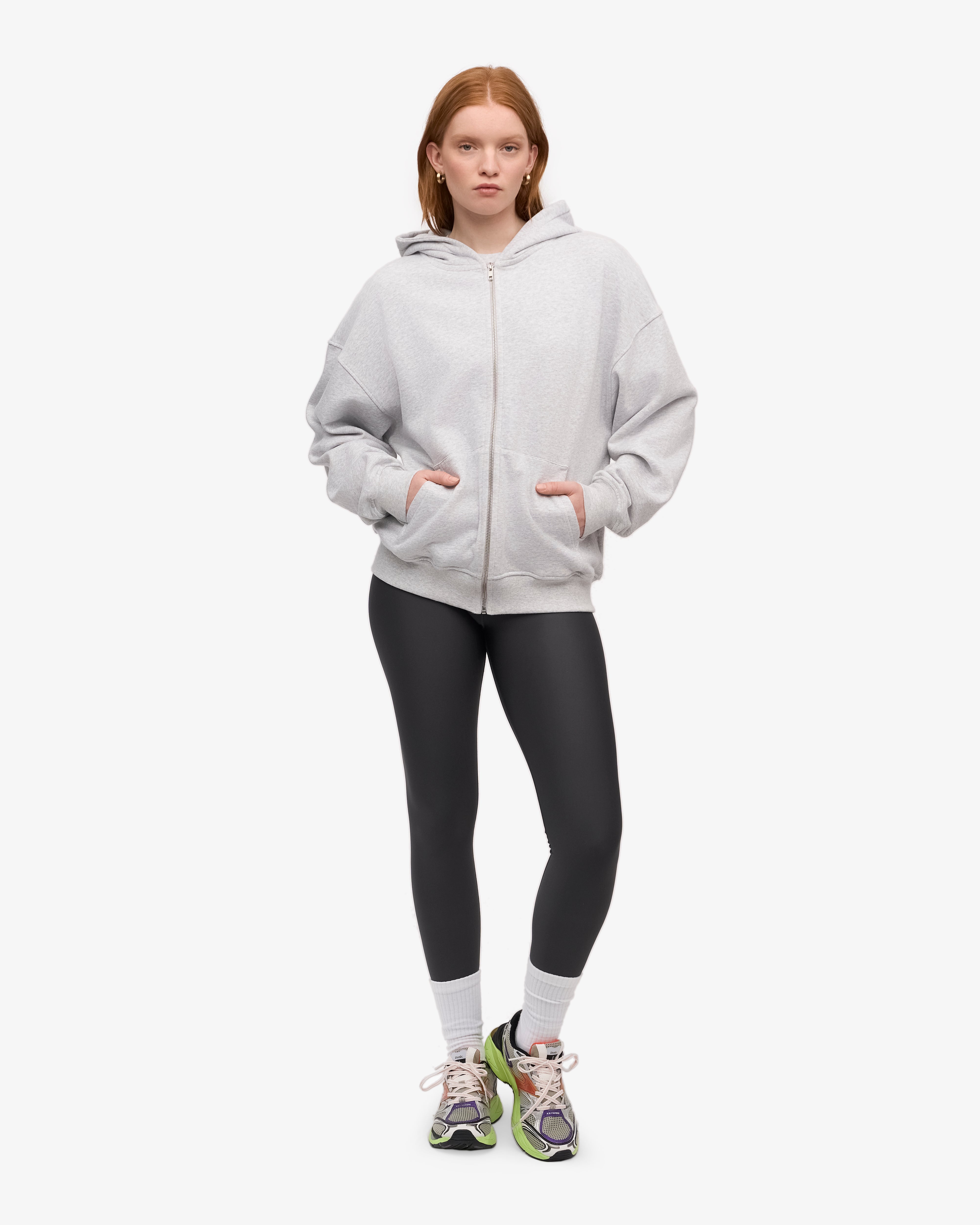 Organic Oversized Zip Hoodie - Snow Melange | Cozy Winter Wear for Men & Women | Perfect for Casual Outfits, Lounging & Outdoor Activities