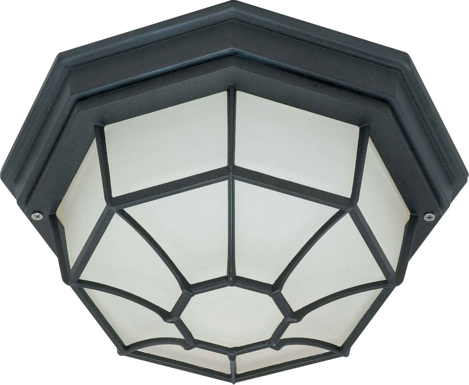 11 Inch Outdoor Spider Cage Flush Mount Light Fixture with Glass Lens - Weatherproof Porch, Patio, and Garden Lighting for Exterior Walls
