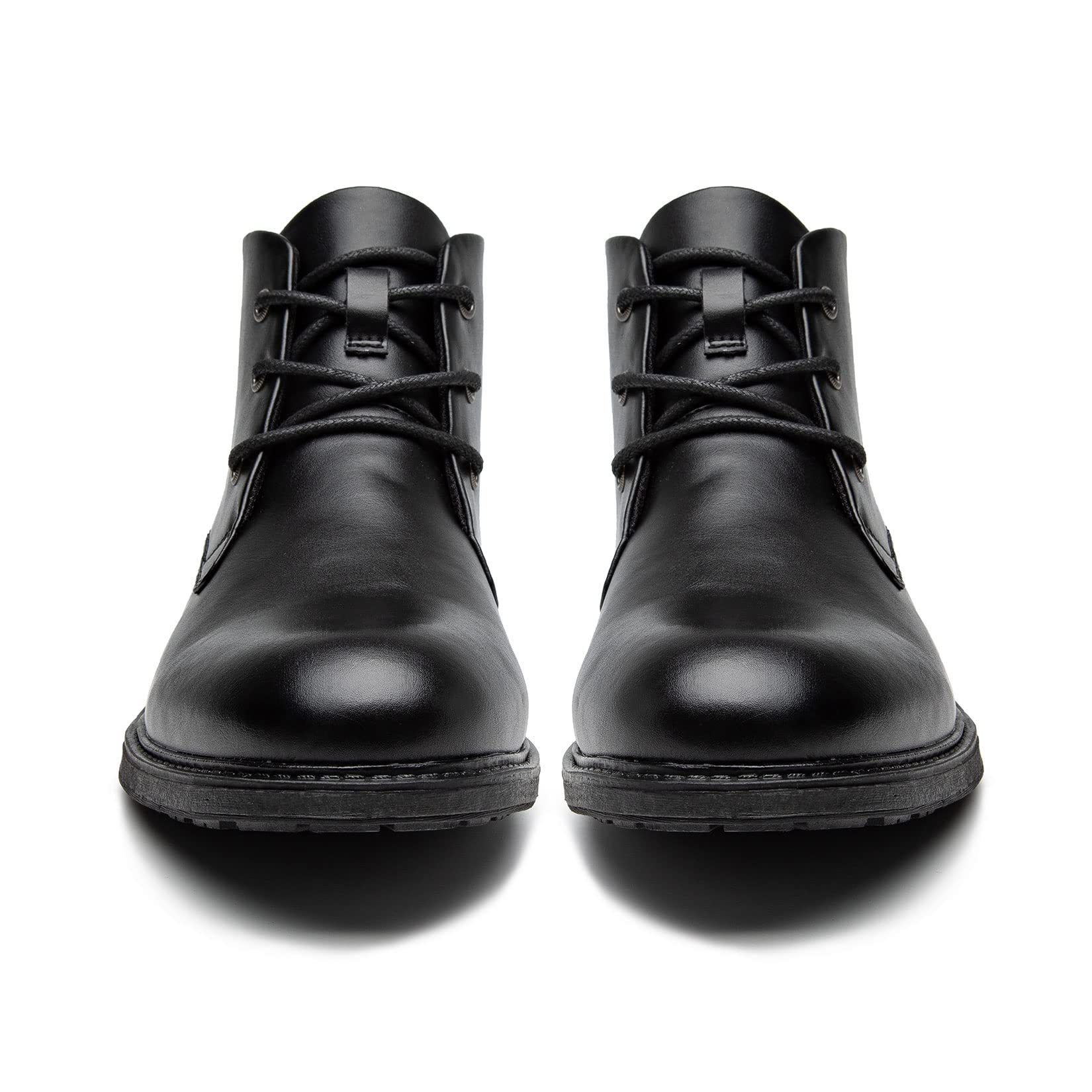 AMAPO Men's Oxford Dress Boots with Buckle & Side Zipper - Stylish Lace-Up Casual Boots for Work, Dating & Outdoor Activities