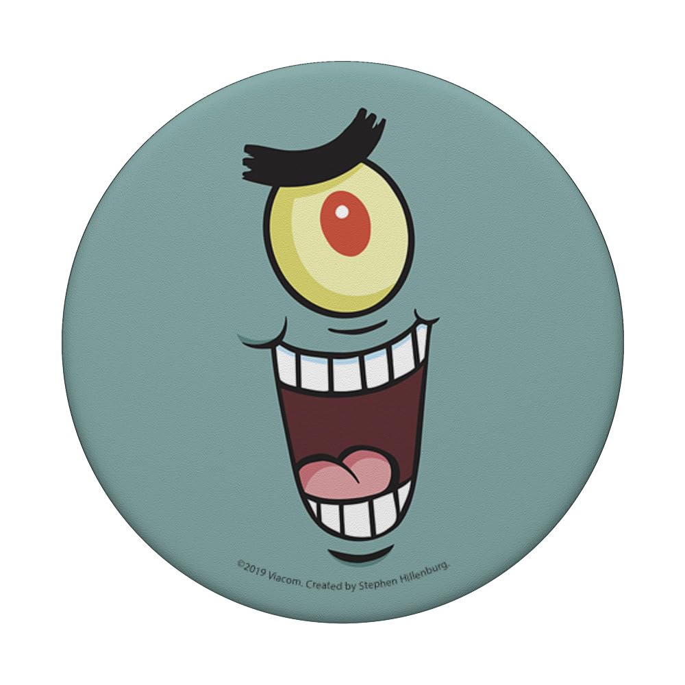 SpongeBob SquarePants Plankton Face PopSockets PopGrip - Swappable Phone Grip & Stand for Phones, Tablets - Perfect for Selfies, Gaming, and Daily Use
