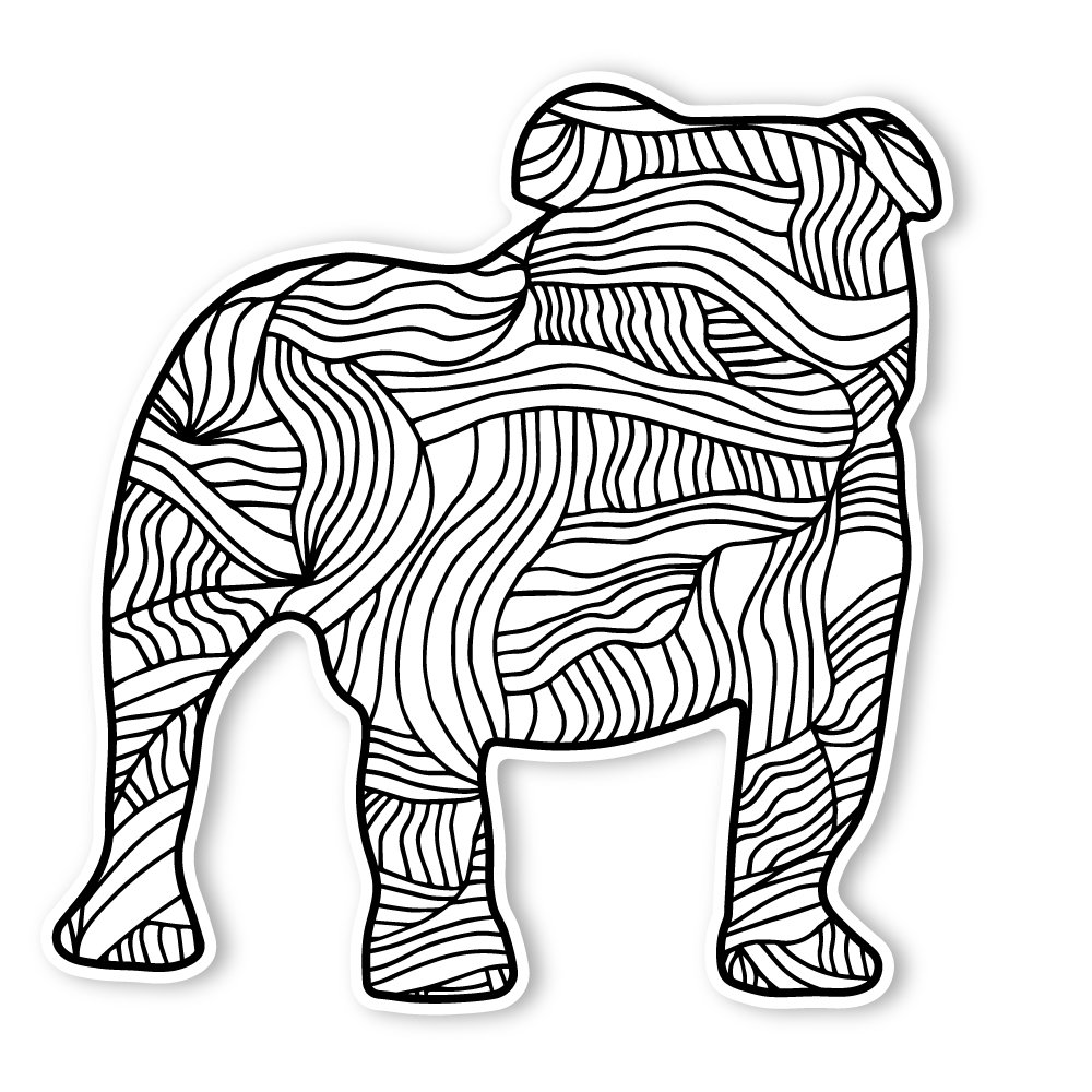 Begsonland Maximus Bulldog Color Me Peel & Stick Doodle Decal - 34.75 x 36 Inch Removable Wall Art for Kids Room, Nursery, Classroom & Playroom Decor