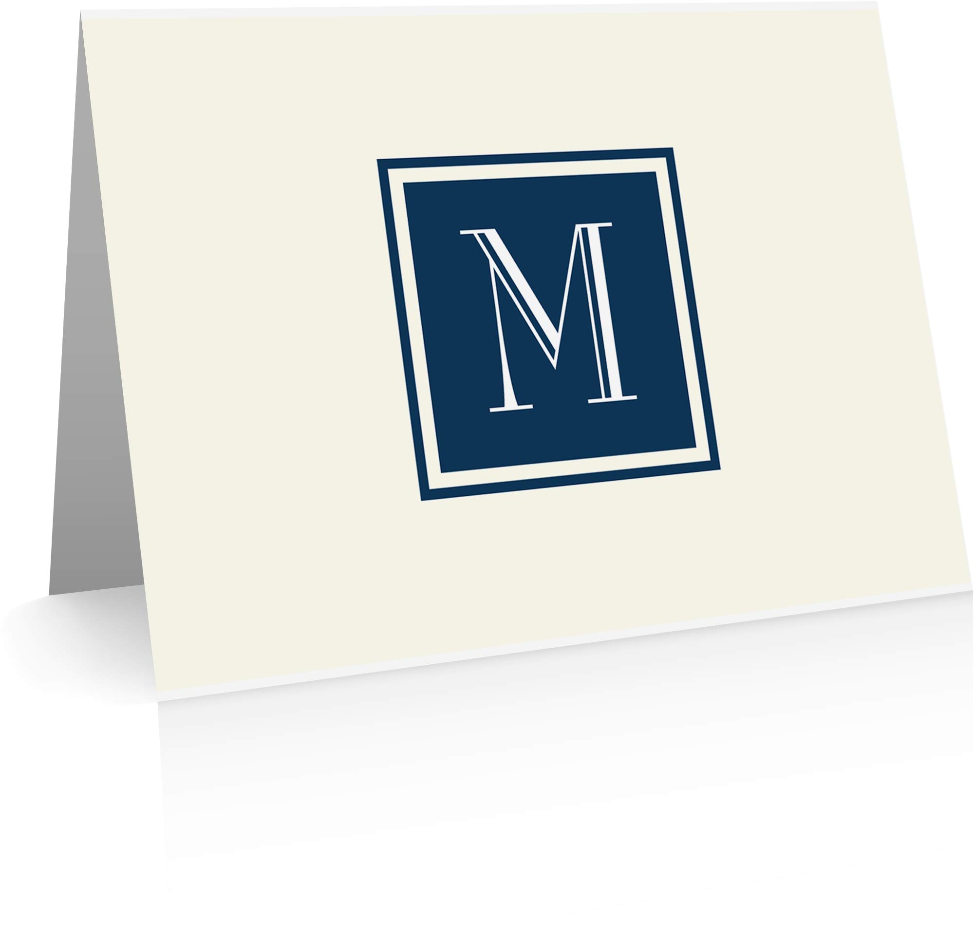 Personalized Monogram Stationery Note Cards - Custom Thank You Cards (M) for Weddings, Birthdays & Special Occasions