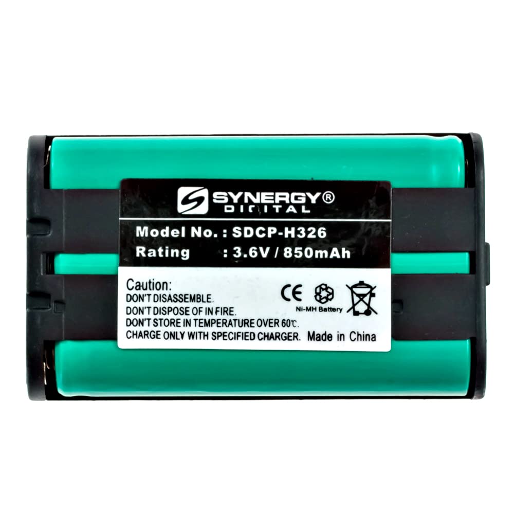 Synergy Digital Rechargeable Ni-MH 3.6V 850mAh Cordless Phone Batteries - 4-Pack Compatible with Panasonic KX-TG5220 (SDCP-H326) | Perfect for Home & Office Landline Phones, Long-Lasting Backup Power Solution
