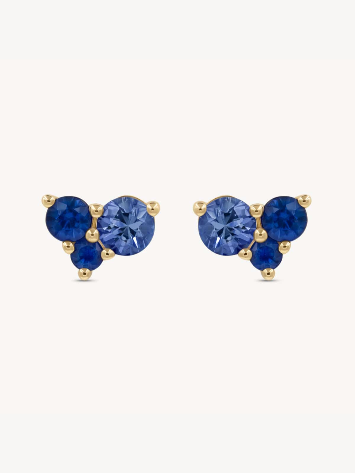 Large Sapphire Ocean Trio Stud Earrings – Elegant Blue Gemstone Jewelry for Women, Perfect for Parties, Weddings & Special Occasions