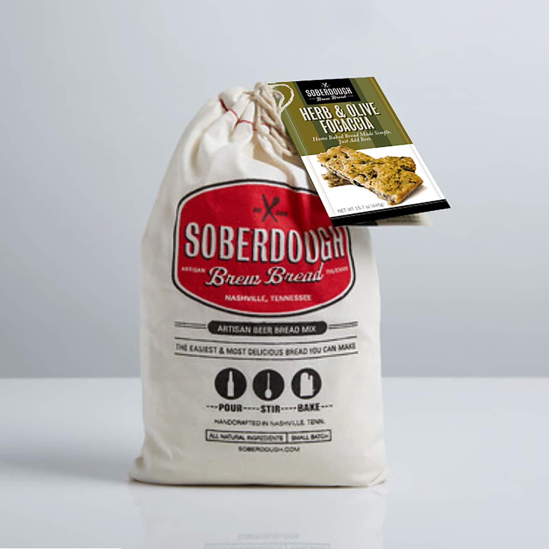 Soberdough Herb & Olive Focaccia Bread Mix - Artisan Italian Style Baking Kit for Homemade Bread | Perfect for Dinner Parties, Holiday Gifts & Family Baking Activities