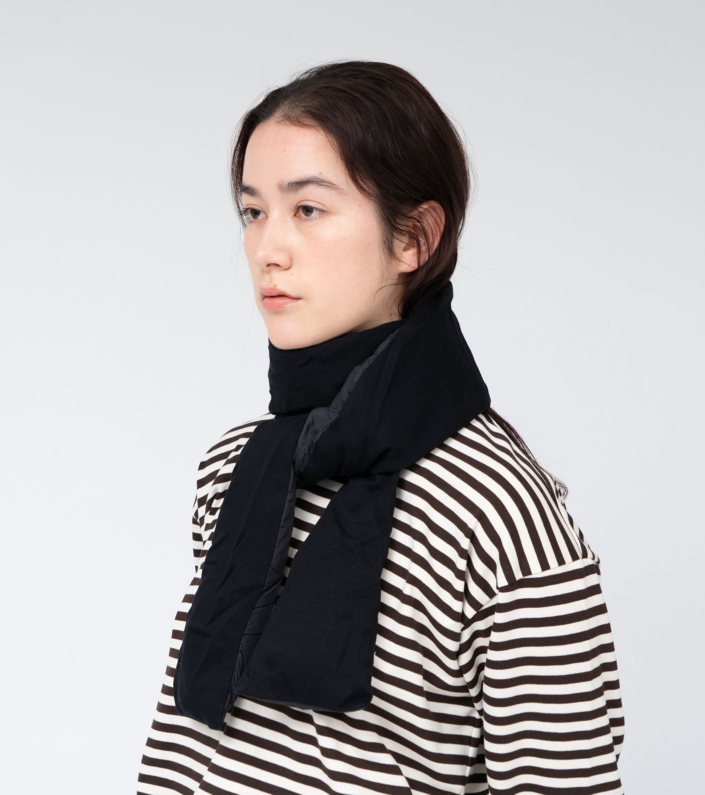 Nanamica Black Down Muffler - Warm Winter Scarf for Men & Women - Perfect for Outdoor Activities, Skiing, and Cold Weather Fashion