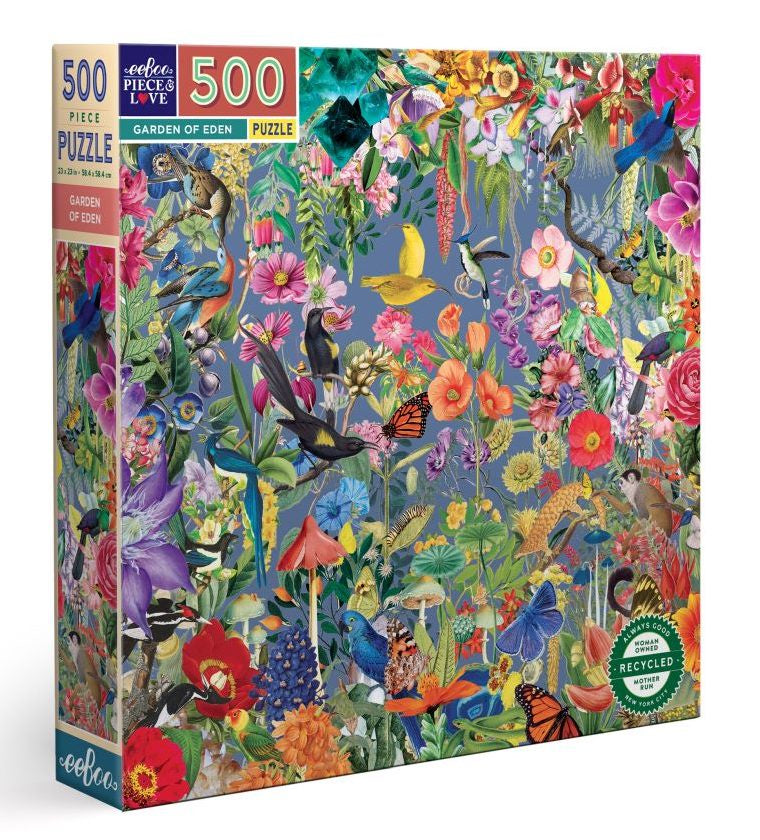 eeBoo 500 Piece Puzzle - Garden of Eden Square Jigsaw Puzzle for Adults & Kids, Perfect for Family Game Night & Relaxation
