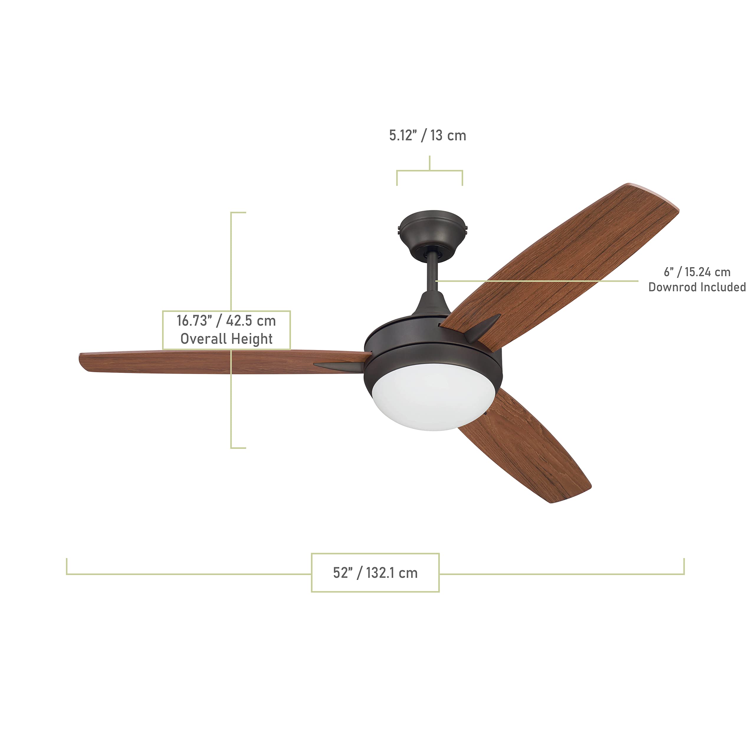 Craftmade 52 Inch 3 Blade Ceiling Fan with Dimmable LED Light & Wall Control - TG52ESP3 Targas Espresso Finish | Perfect for Living Room, Bedroom, and Outdoor Patio Cooling